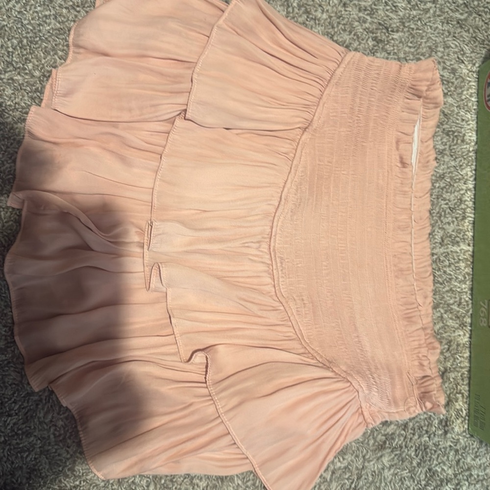 Mustard Seed Sage Green Tiered Skirt Skort Smocked Waist